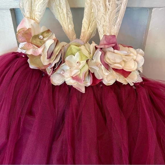 Custom Made Tulle, Macrame, Lace & Floral Party Dress - Picture 7 of 13